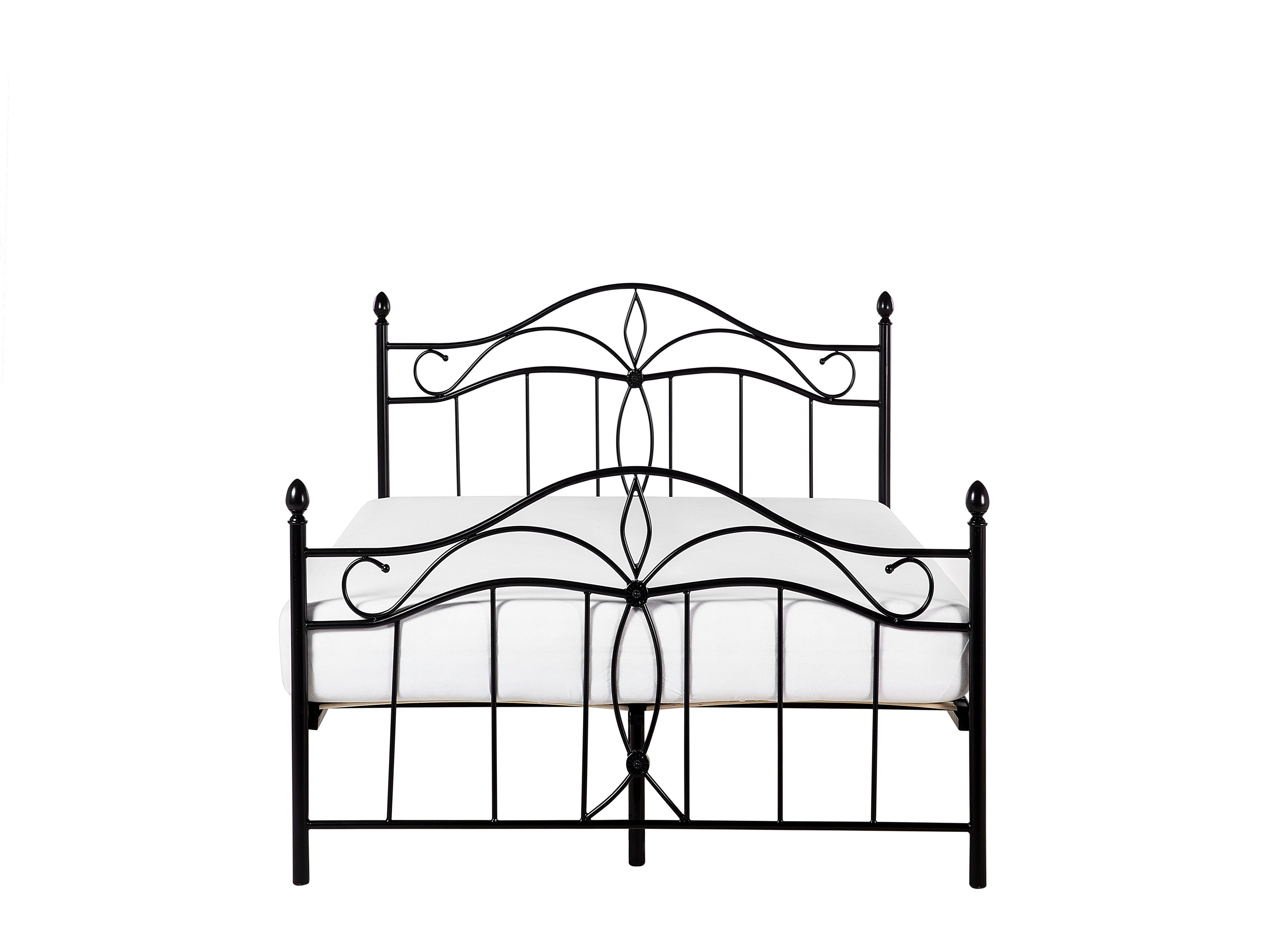 Łóżko metalowe 140 x 200 cm czarne ANTLIA