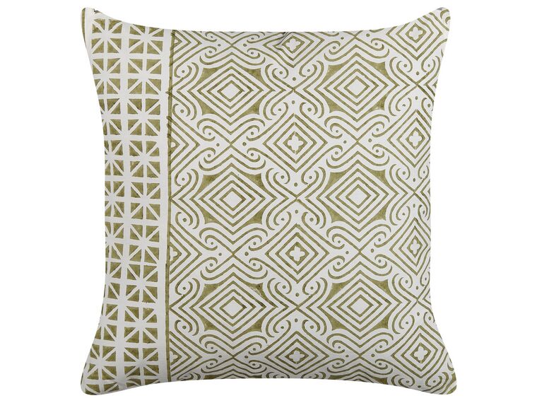 Dekokissen orientalisches Muster Baumwolle hellgrün / weiß 45 x 45 cm LARICS_838565