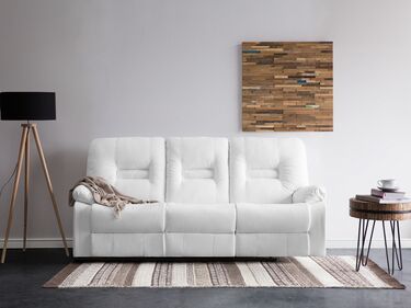  3-seters sofa kunstskinn hvit BERGEN