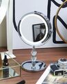 Miroir de table grossissant avec LED ø 20 cm argenté LAON_810319