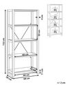 4 Tier Bookcase White and Light Wood JENKS_790299