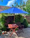 Ombrellone da giardino blu scuro con palo in legno 270cm TOSCANA _677630