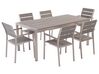 6 Seater Aluminium Garden Dining Set Grey VERNIO_47344