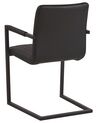 Set of 2 Faux Leather Dining Chairs Black BRANDOL_790039