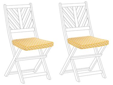 Sada 2 sedacích polštářů na zahradní židle geometrický vzor žluté TERNI