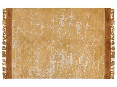 Teppich Viskose orange 160 x 230 cm abstraktes Muster Kurzflor HANLI