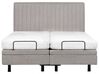 Polohovateľná čalúnená posteľ 160 x 200 cm sivá DUKE II_910603