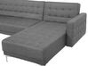 6 Seater U-Shaped Modular Fabric Sofa Grey ABERDEEN_716001