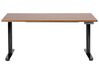 Elektricky nastavitelný psací stůl 160 x 72 cm tmavé dřevo/černý DESTINAS_899689