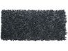 Vloerkleed leer zwart 80 x 150 cm MUT_848775