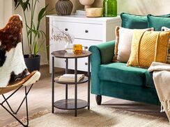 Sivupöytä tumma puu/musta TOLAR