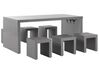 Zestaw ogrodowy betonowy stół kształt litery U i 6 stołków szary TARANTO_804772
