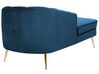 Chaise-longue em veludo azul marinho versão à direita ALLIER_870867