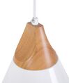 Lámpara de techo de metal blanco/madera clara 132 cm ALBANO_684591