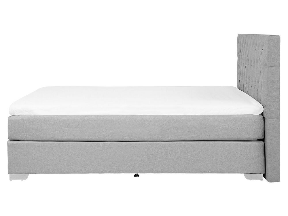 Fabric EU King Size Divan Bed Light Grey DUCHESS ex Factury at Fair