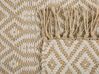 Teppich beige 50 x 80 cm geometrisches Muster Kurzflor zweiseitig POZANTI_791007