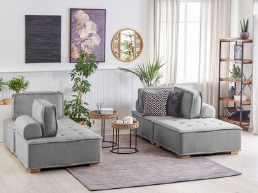 Modular Fabric Sofa Set Grey TIBRO