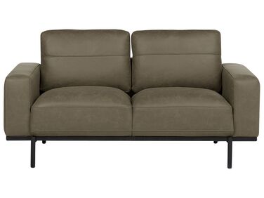 2-Sitzer Sofa Stoff grün Lederoptik SOVIK