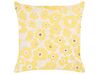 Set of 2 Velvet Cushions Floral Pattern 45 x 45 cm Beige and Yellow TRITELEIA _857871