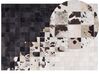 Teppich Kuhfell weiß / schwarz 160 x 230 cm Patchwork Kurzflor KEMAH_742876