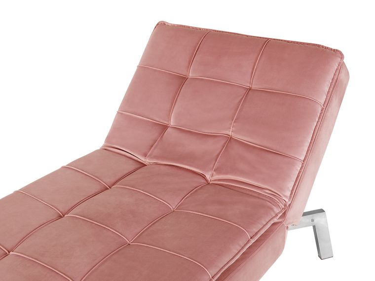 Velvet Chaise Lounge Pink LOIRET Beliani.co.uk