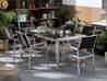 Gartenmöbel Set Granit schwarz poliert 180 x 90 cm 6-Sitzer Stühle Textilbespannung GROSSETO_462619