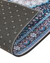 Teppich blau / schwarz 60 x 200 cm orientalisches Muster Kurzflor GEDIZ_886644