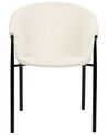 Sæt med 2 hvide spisebordsstole med boucle AMES_887213