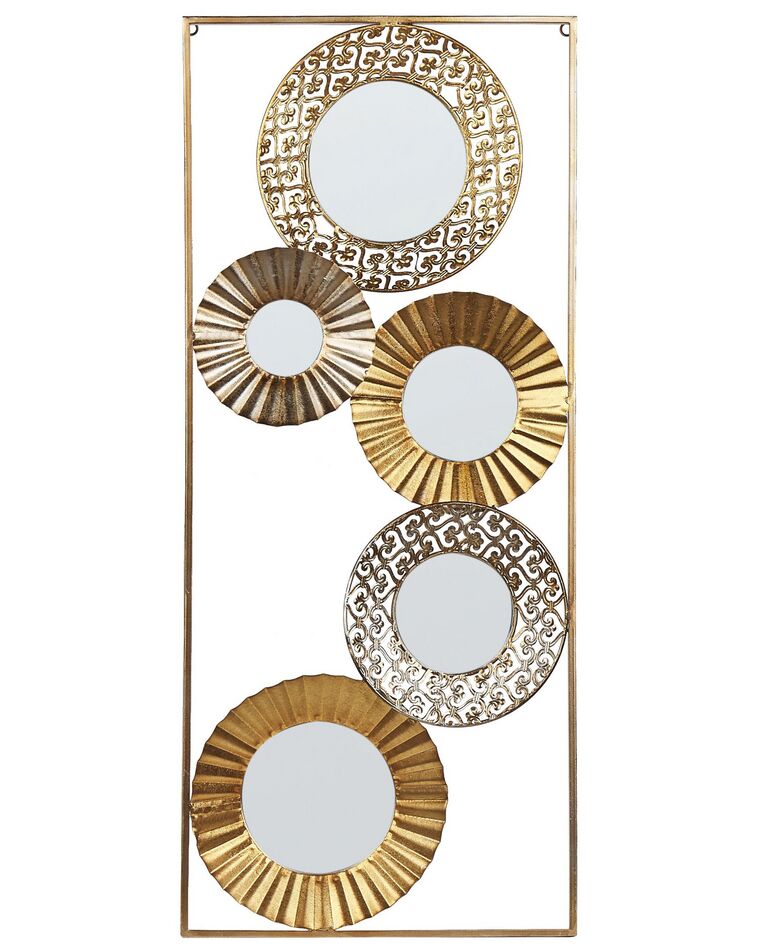Nástenná dekorácia so zrkadlami 39 x 90 cm zlatá MAICOBA_848435
