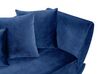 Chaise-longue à direita com arrumação em veludo azul marinho MERI II_914280