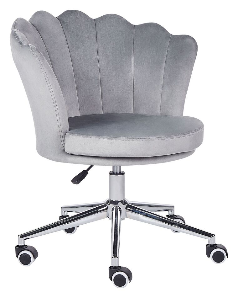 Velvet Desk Chair Grey MONTICELLO_851759