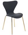 Set of 2 Velvet Dining Chairs Black and Gold BOONVILLE_862137