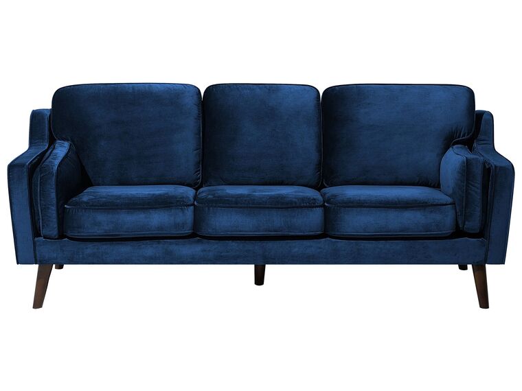 3-Sitzer Sofa Samtstoff dunkelblau LOKKA_710726
