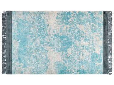 Viskózový koberec 140 x 200 cm modrá/béžová AKARSU