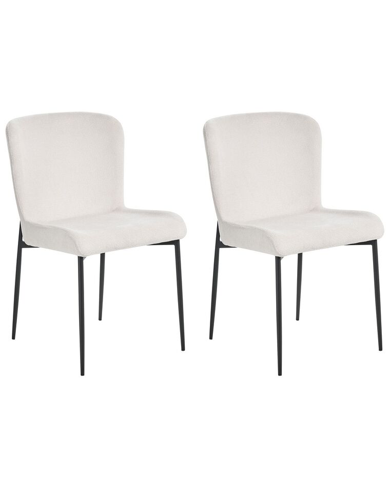 Lot de 2 chaises de salle à manger en tissu blanc cassé ADA_867417