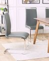  Set of 2 Faux Leather Dining Chairs Grey GREEDIN_790058