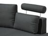 7-Sitzer Sofa grau halbrund mit Ottomane ROTUNDE_694745