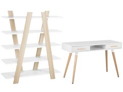 Työhuonesetti 2 osaa valkoinen/vaalea puu ESCALANTE/FRISCO Työhuonesetti 2 osaa valkoinen/vaalea puu ESCALANTE/FRISCO
