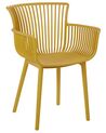 Set of 4 Plastic Dining Chairs Yellow PESARO_825405