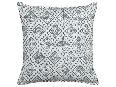 Cotton Cushion Oriental Pattern 45x45 cm Blue and White CORDATA