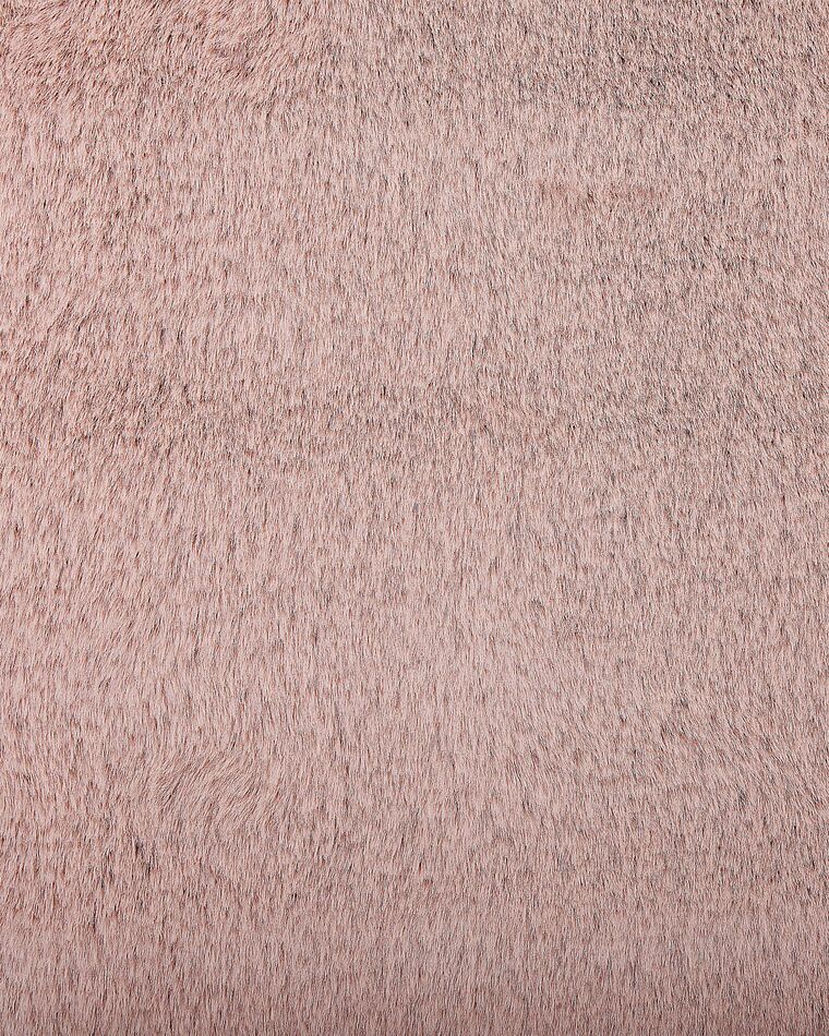Faux Fur Rabbit Rug Pink UNDARA | Beliani.co.uk
