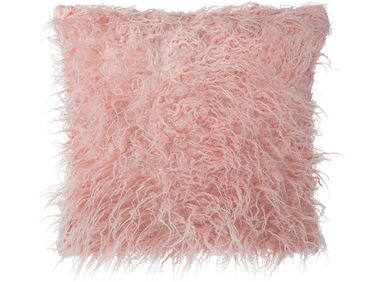 Faux Fur Cushion 45 x 45 cm Pink DAISY 