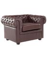 Leather Armchair Brown CHESTERFIELD_538183
