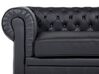 3 Seater Leather Sofa Black CHESTERFIELD_539805