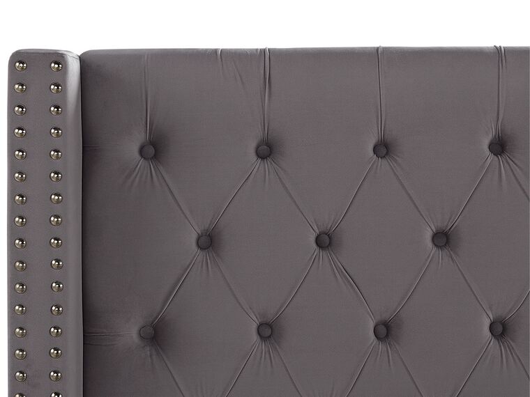 Lit boxspring avec rangement Tissu DYNASTY 160 x 200 cm Gris clair