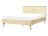 Łóżko rattanowe 140 x 200 cm jasne drewno MONPAZIER_863373