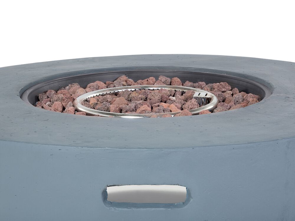 Feuerstelle hellgrau Leichtbeton rund INDUS | Beliani.de