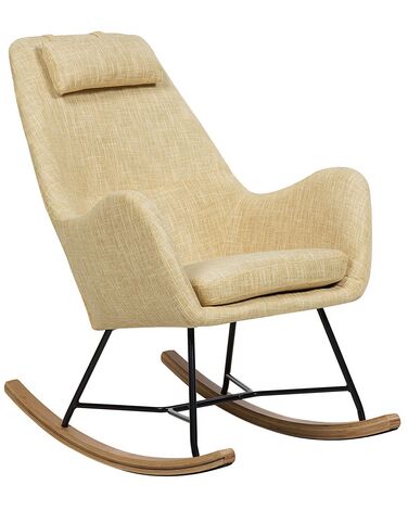 Fabric Rocking Chair Yellow ARRIE