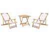 2 Seater Bamboo Sun Lounger Set with Coffee Table Light Wood and Off-White ATRANI /MOLISE_809634
