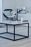 Tavolino da caffè effetto marmo beige nero 100 x 60 cm DELANO_802739